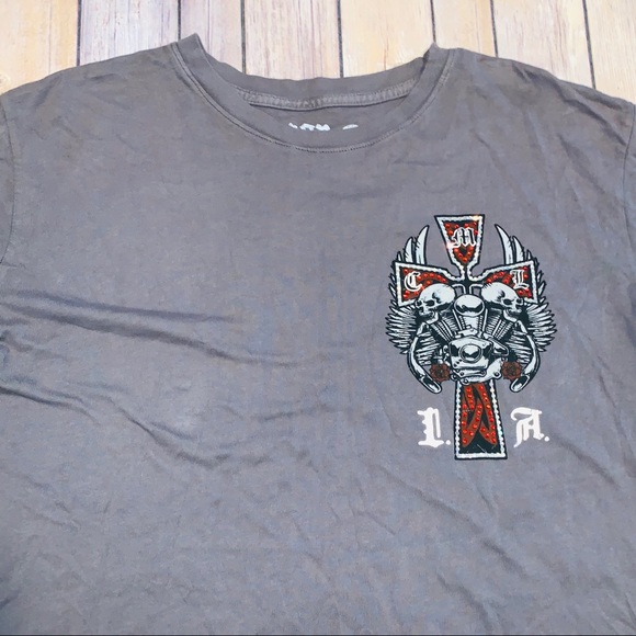 Motor City Legends Los Angeles cross grey tshirt L - Picture 3 of 7